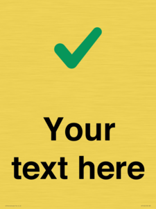 Custom plain background, green tick sign